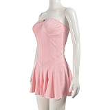 SUPER WHOLESALE | Strapless Dress with Flare Bottom