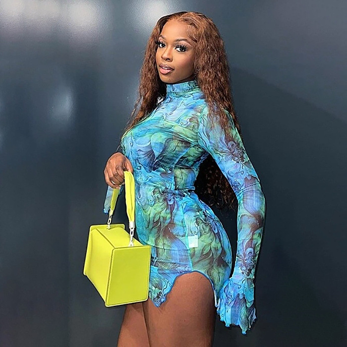 SUPER WHOLESALE | Tie Dye Side Split Mini Dress