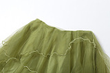 SUPER WHOLESALE | Layered Mesh Skirt Set with Tanks Top & Skirt