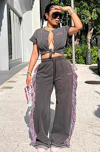 SUPER WHOLESALE | Tassel Hem Joggers