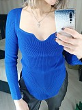 SUPER WHOLESALE | Pit Material Plunging Neck Top