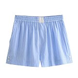 SUPER WHOLESALE | Two Tones Stripe Shorts Set with Shirt Top