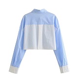 SUPER WHOLESALE | Two Tones Stripe Shorts Set with Shirt Top
