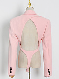 SUPER WHOLESALE | Blazer Collar Bodysuit