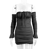SUPER WHOLESALE | Strapless Flare Cuff Mini Dress