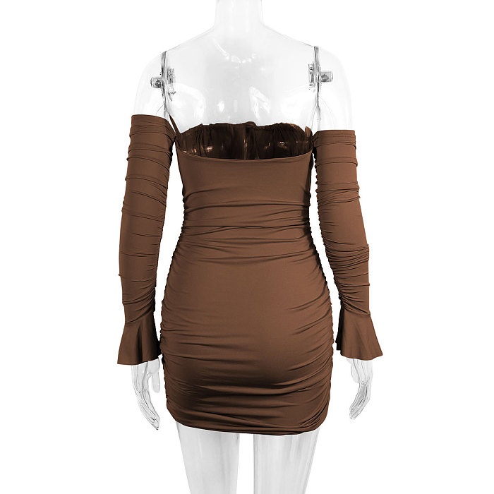 SUPER WHOLESALE | Strapless Flare Cuff Mini Dress
