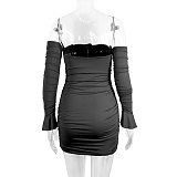 SUPER WHOLESALE | Strapless Flare Cuff Mini Dress