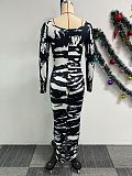 SUPER WHOLESALE | Two Tones Square Neck Long Dress