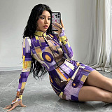 SUPER WHOLESALE | Contrast Painting Printed Mini Dress