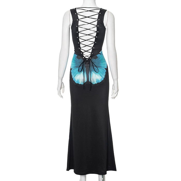 SUPER WHOLESALE | Back Criss-cross Long Dress