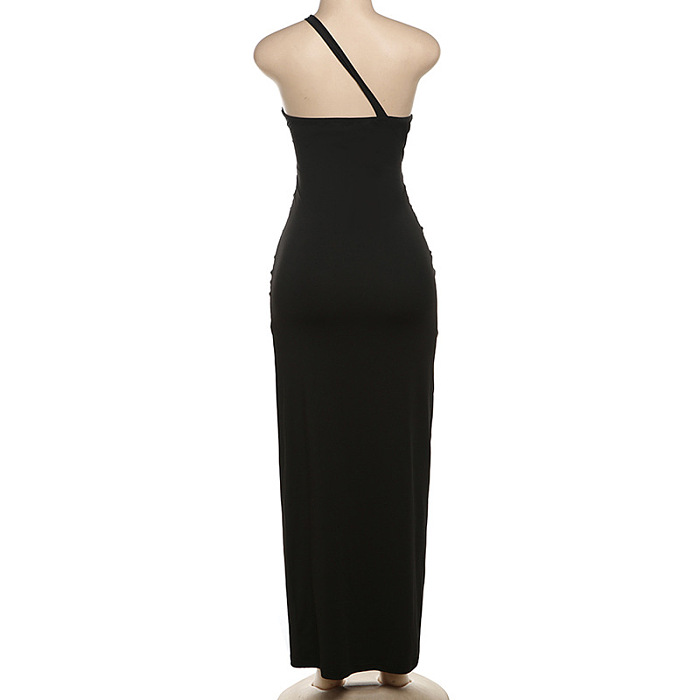 SUPER WHOLESALE | One Shoulder Hollow-out Dress