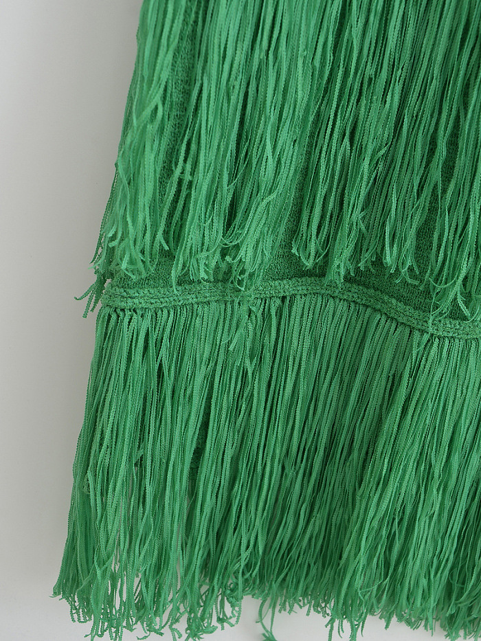 SUPER WHOLESALE | Knitted Tank Long Dress with Fringe