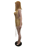 SUPER WHOLESALE | Bling Bling Sequins Shorts Set with Hoodie in Gold