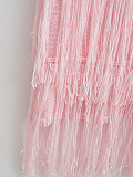 SUPER WHOLESALE | Knitted Tank Long Dress with Fringe
