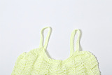 SUPER WHOLESALE | Slit Knitted Hollow Out Sleeveless Crop Top and Skirt Set