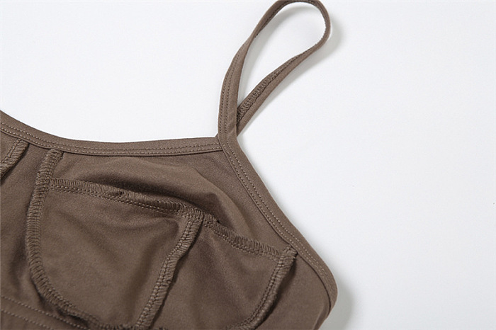 SUPER WHOLESALE | Spaghetti Strap Crop Top and High-Waisted Bodycon Bermuda Shorts Set