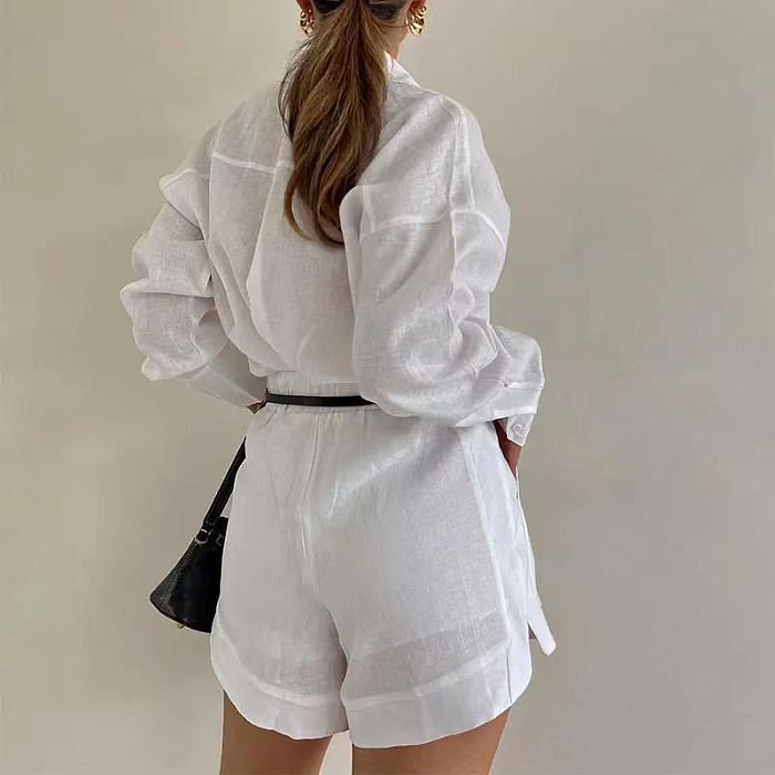 SUPER WHOLESALE | Shirt Set in White