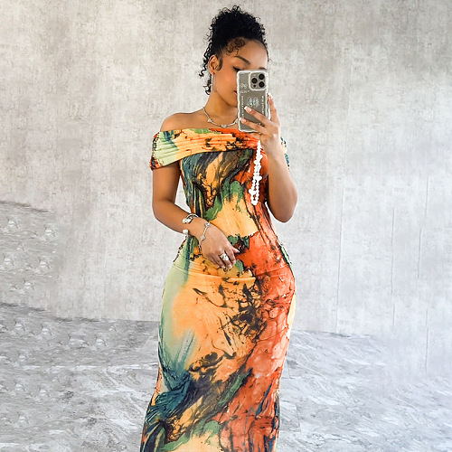 SUPER WHOLESALE | Layered Printed Long Dress