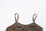 SUPER WHOLESALE | Spaghetti Strap Crop Top and High-Waisted Bodycon Bermuda Shorts Set