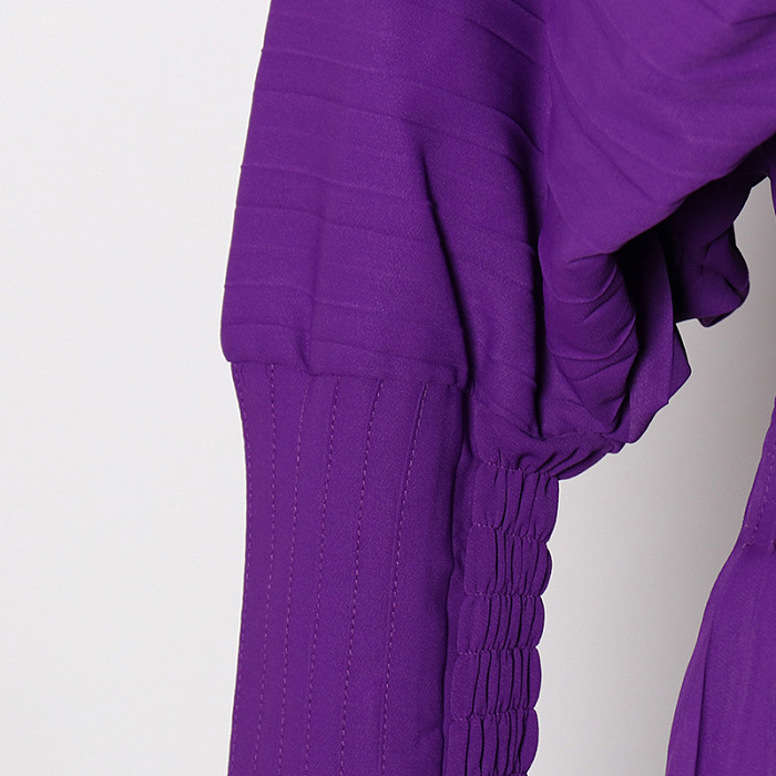 SUPER WHOLESALE | Pleated Dress with Plunging Neck