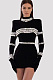 SUPER WHOLESALE | Rhinestone Decor Long Sleeve Dress