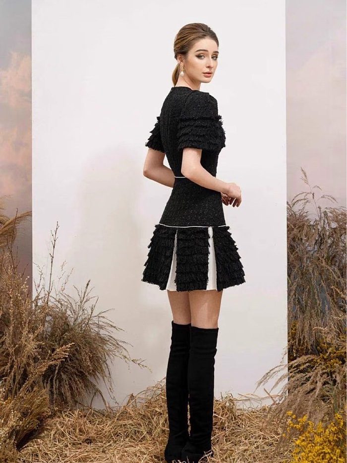SUPER WHOLESALE | Lantern Sleeve Square Neck Dress