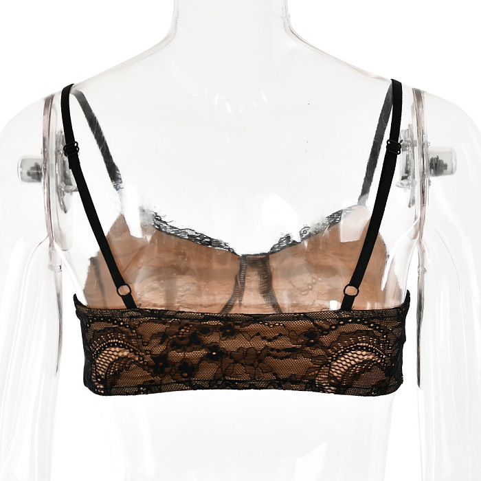 Lace See-through Floor-length  2 Piece Skirt Set with Chain