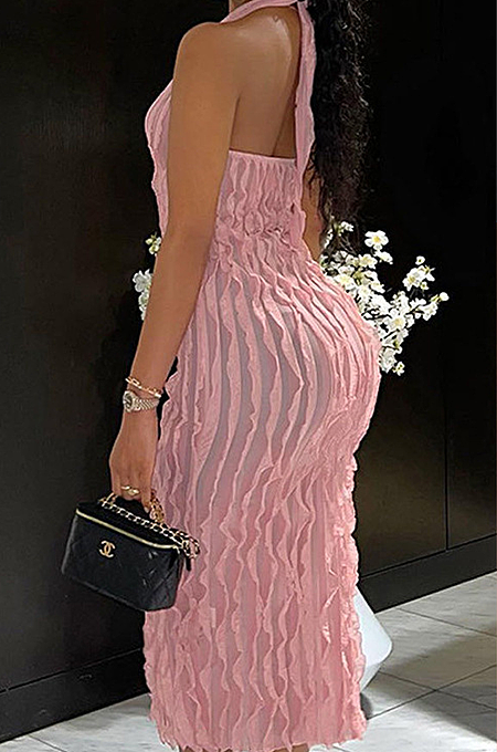 SUPER WHOLESALE | Halter Open Back Long Dress