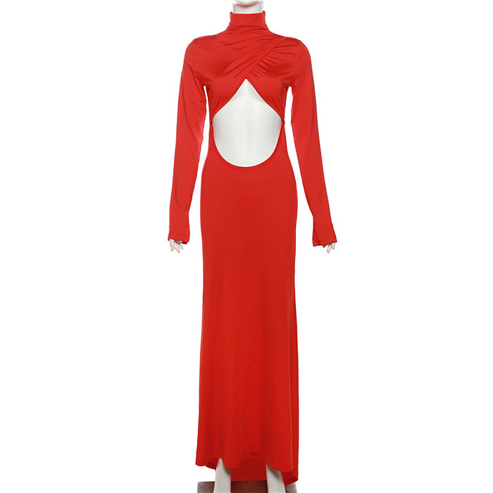 SUPER WHOLESALE | Twisted Hollow-out Floor Length Dress