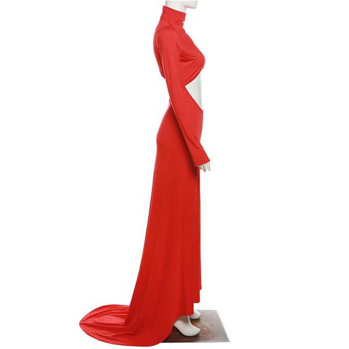 SUPER WHOLESALE | Twisted Hollow-out Floor Length Dress