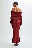 SUPER WHOLESALE | Knitted Hollow Out Off-Shoulder Long Dress Cover-Up