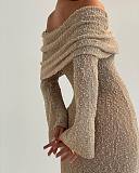 SUPER WHOLESALE | Knitted Hollow Out Off-Shoulder Long Dress Cover-Up