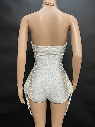 SUPER WHOLESALE | Customized Strapless Pearl Dress in Pure White