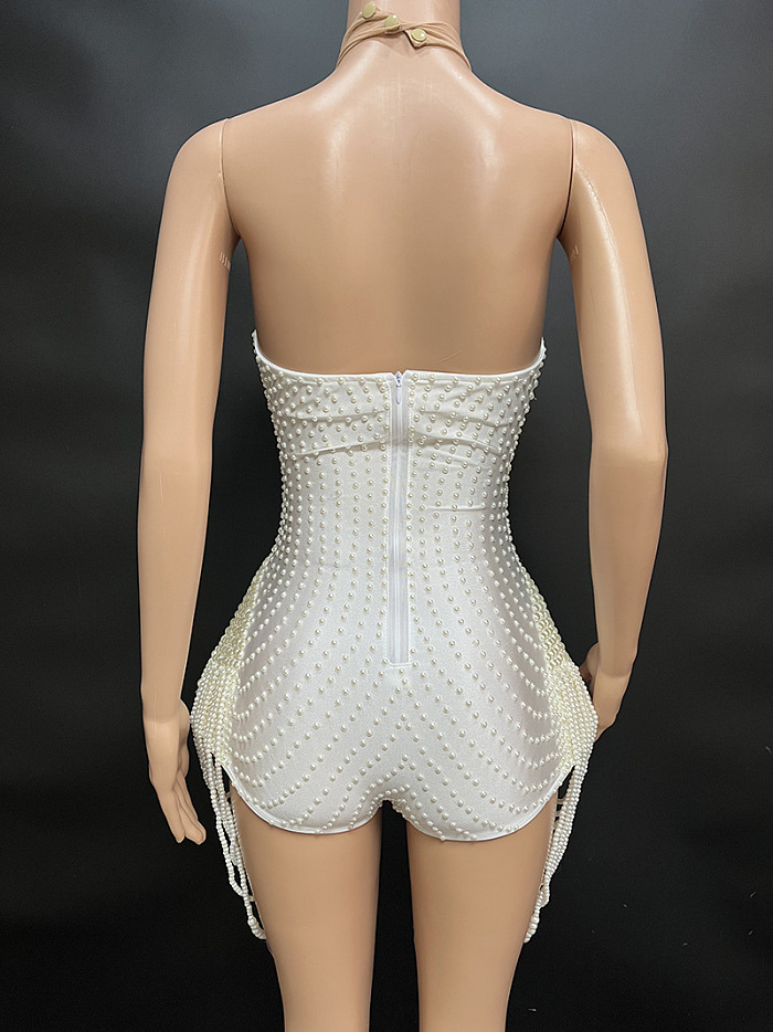 SUPER WHOLESALE | Customized Strapless Pearl Dress in Pure White