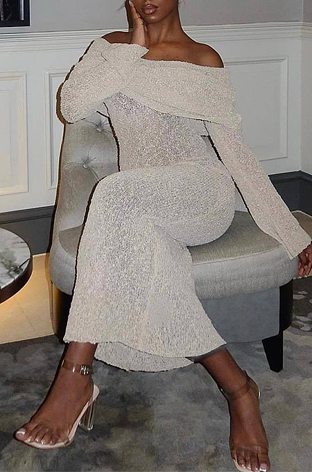 SUPER WHOLESALE | Knitted Hollow Out Off-Shoulder Long Dress Cover-Up