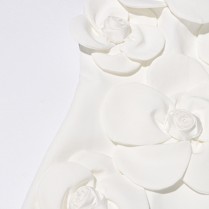 SUPER WHOLESALE |  Customized Flower Decoe One Shoulder Dress