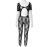 SUPER WHOLESALE | Front Hollow-out Lace Jumpsuit