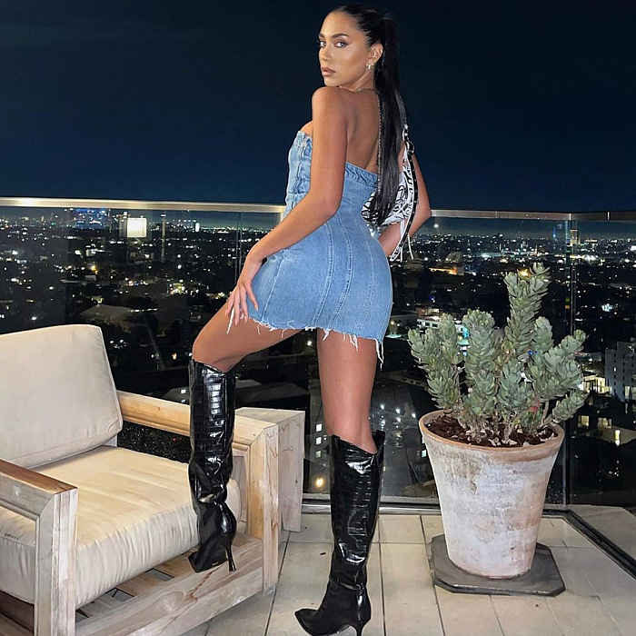 SUPER WHOLESALE | Denim Strapless Dress