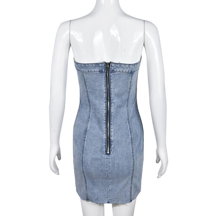 SUPER WHOLESALE | Denim Strapless Dress