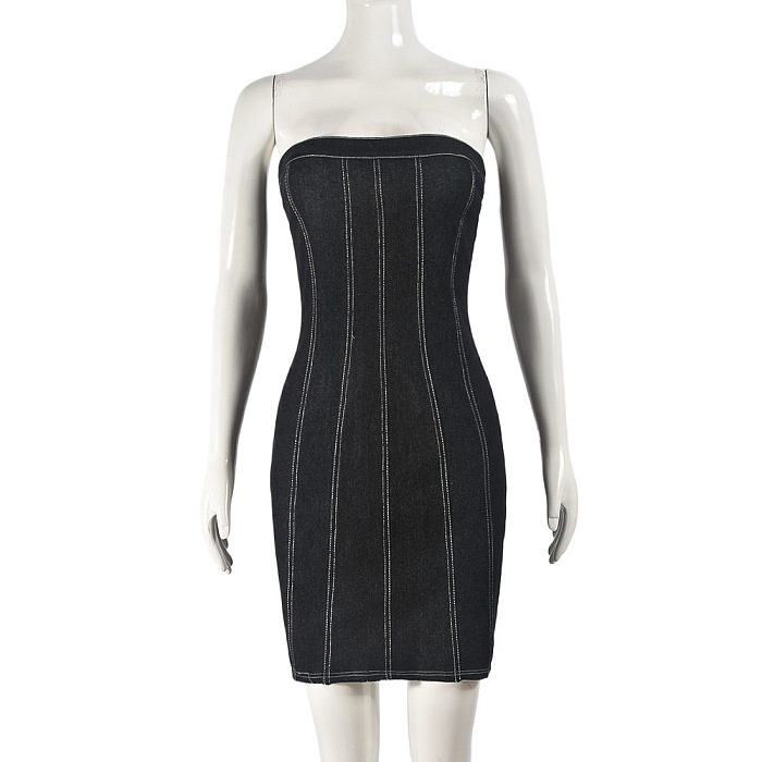 SUPER WHOLESALE | Denim Strapless Dress