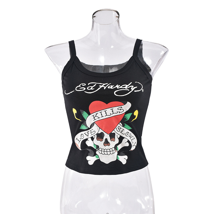 SUPER WHOLESALE | Skull Pattern Printed Tanks Top