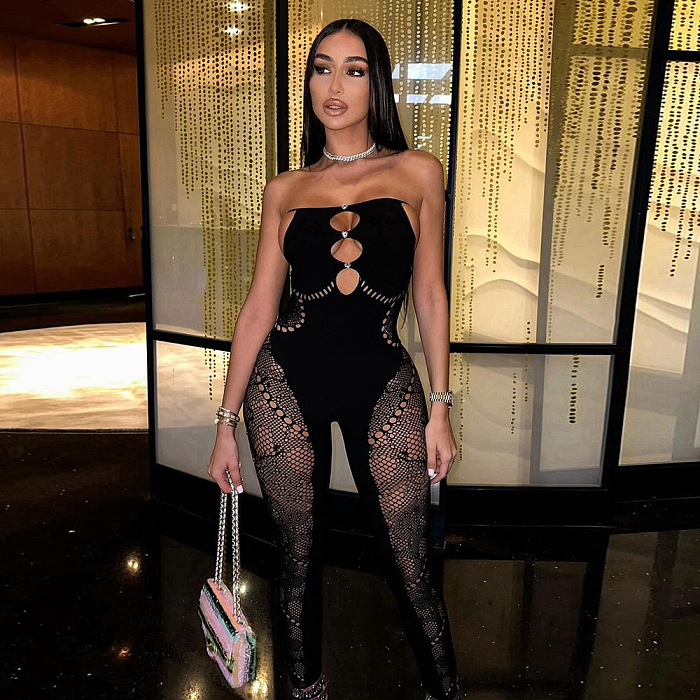 SUPER WHOLESALE | Hollow Out Halter Jumpsuit