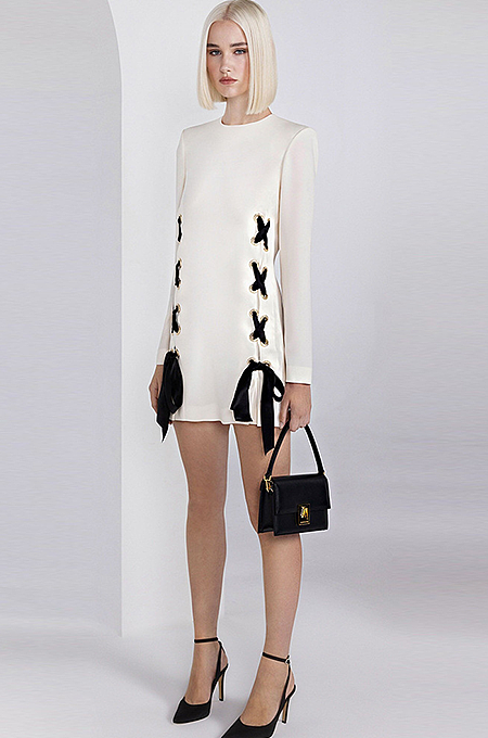SUPER WHOLESALE | Long Sleeve Dress Decorated with Bows