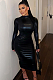 SUPER WHOLESALE | Pu Material Long Sleeve Bodycon Dress