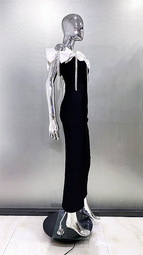 SUPER WHOLESALE | Strapless Bodycon Dress Decorated with Bows