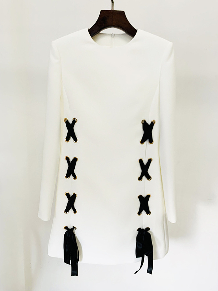 SUPER WHOLESALE | Long Sleeve Dress Decorated with Bows