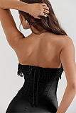 SUPER WHOLESALE | Strapless Bodycon Dress Decorated with Pearls