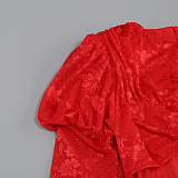 SUPER WHOLESALE | Sexy Lace Hollow-out Dress with Gloves