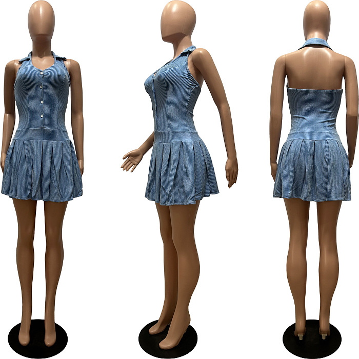 SUPER WHOLESALE | Wave Material Pleated Dress