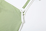 y SUPER WHOLESALE | White Hem Overall Pants and Bandeau Top